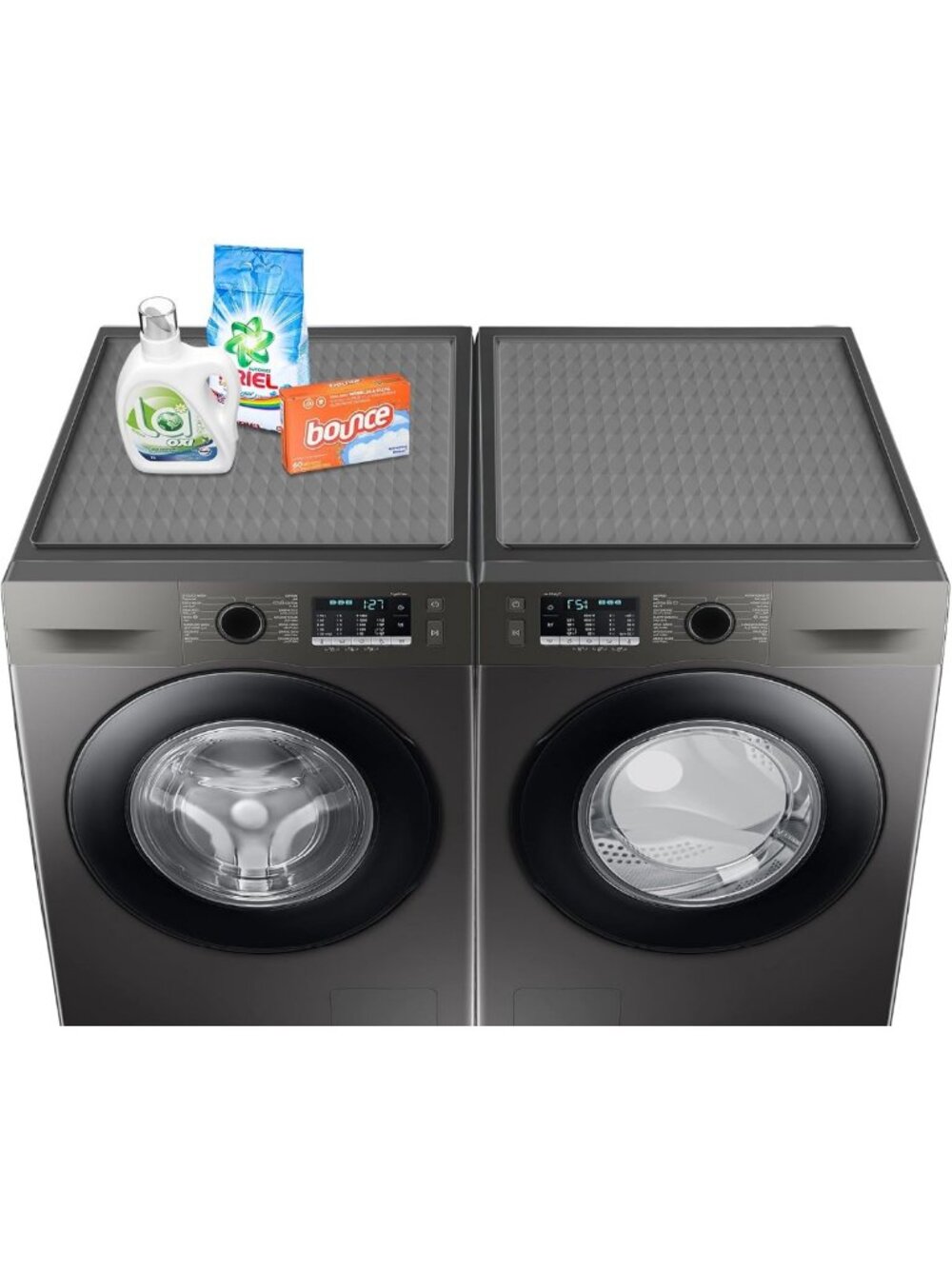 2-Pack Non-Slip Waterproof Washer & Dryer Covers - Heavy Duty Silicone Mats